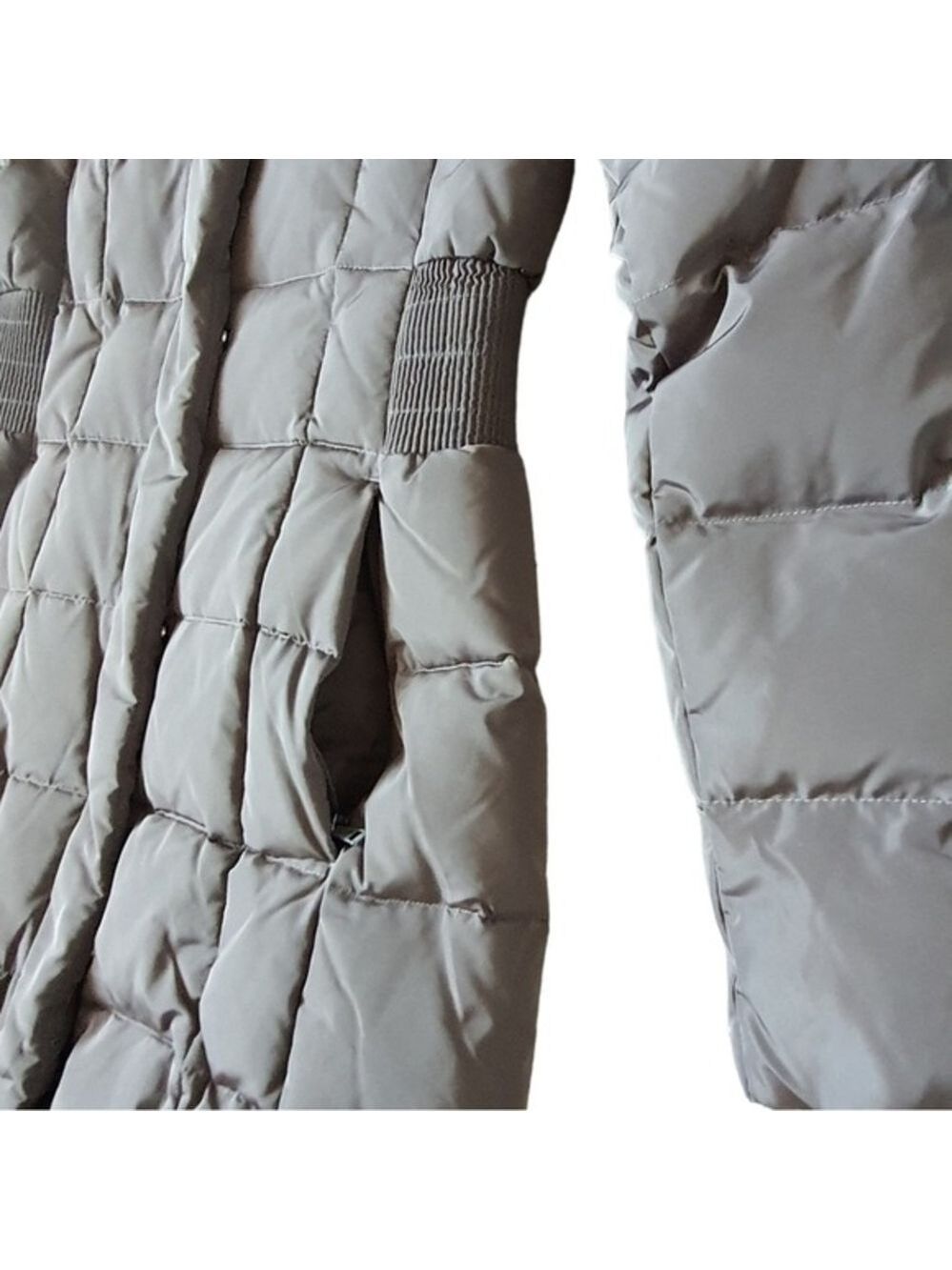 NWT Cole Haan Long Quilted Puffer Coat‎ Hooded Feather Down Womens XS - Picture 10 of 14